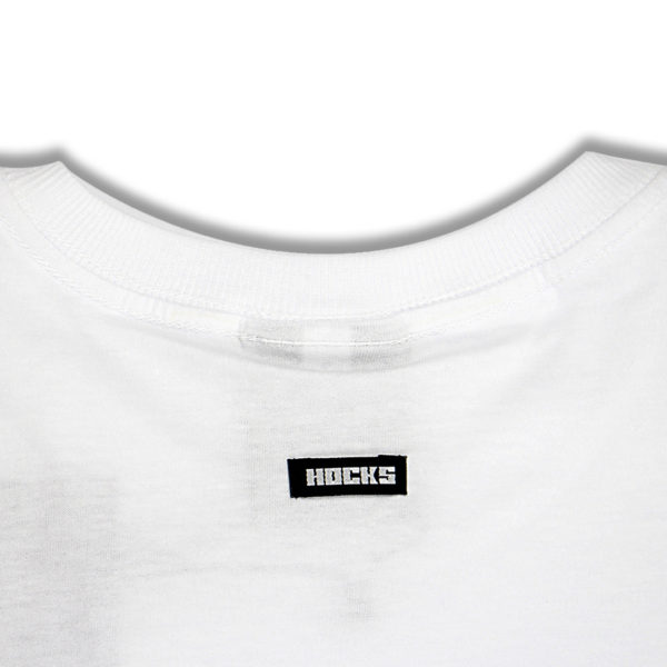 Camiseta Hocks Skate Logo Lettering Branca Cinza