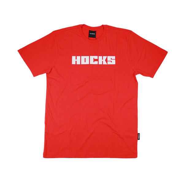 Camiseta Hocks Skate Logo Lettering Vermelha