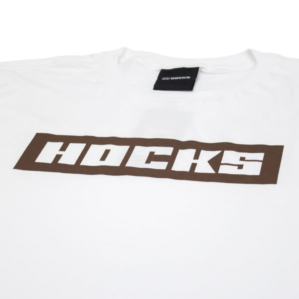 Camiseta Hocks Branca Logo Lettering Marrom